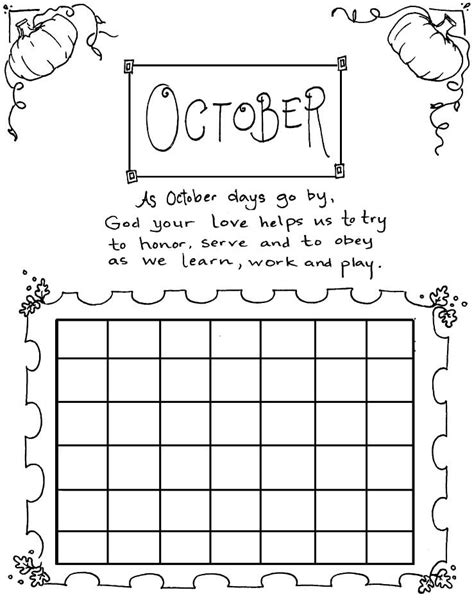 Calendar October Coloring Page Free Printable Coloring Pages For Kids