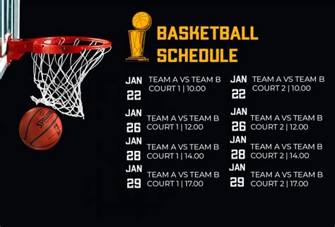 How To Create A Basketball Schedule Template In 2023 Free Sample