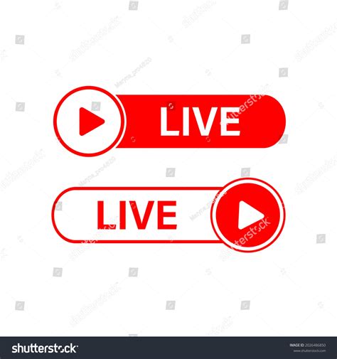 Live Icons Red Live Buttons On Stock Vector Royalty Free 2026486850