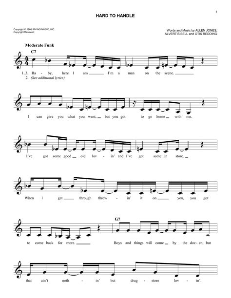 Hard To Handle by The Black Crowes Sheet Music for Easy Lead Sheet