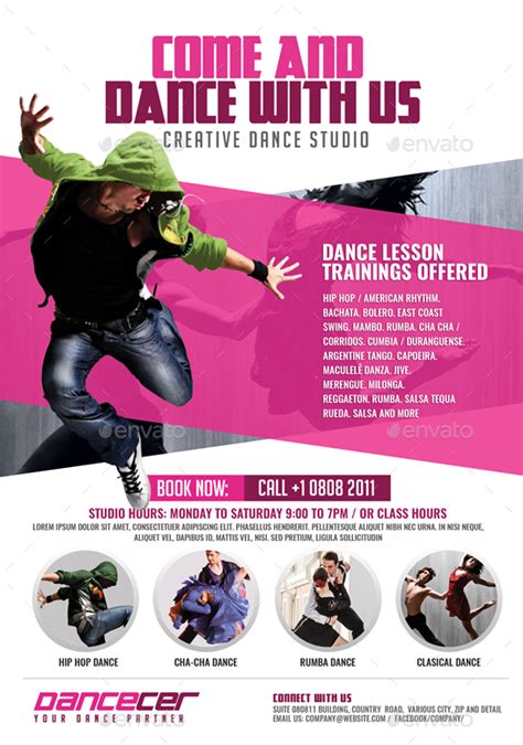 Shop affordable wall art to hang in dorms, bedrooms, offices, or anywhere blank walls aren't welcome. Dance Studio Promotion by Artchery | GraphicRiver