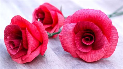 How To Make A Crepe Paper Rose Youtube