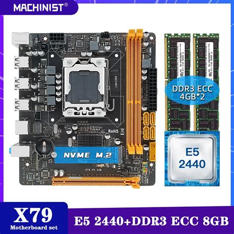 Machinist X79 Motherboard Lga 1356 Set Kit With Xeon E5 2440 Processor Ddr3 Ecc 8gb 2 4gb Ram