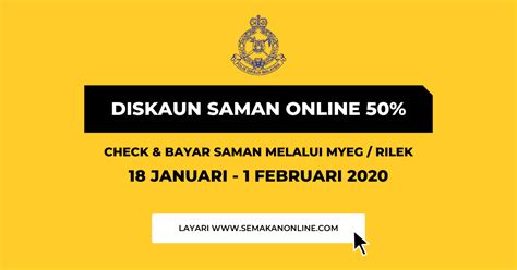 Pesalah trafik boleh buat semakan di myeg checking atau untuk pembayaran. Tempat Bayar Saman Trafik Di Pulau Pinang