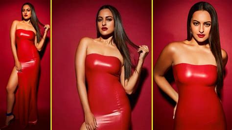 सोनाक्षी सिन्हा ने लाल रंग में कहर ढा दिया Sonakshi Sinha Looks Sizzling Hot In This Red Dress