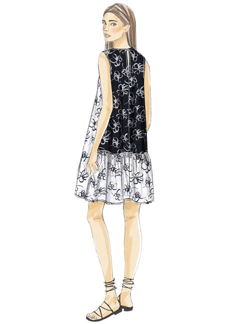 Vogue Patterns 9237 Misses A Line Back Ruffle Dresses