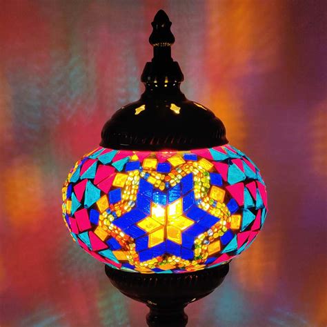 Tl101 Multi Color Glass Design Mosaic Turkish Table Lamp Cynor