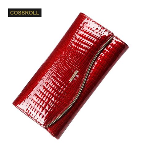 Cossroll Luxury Women Wallets Patent Leather High Quality Designer Brand Wallet Lady Fashion
