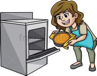 Woman Baking Cake Cartoon Vector Clipart FriendlyStock