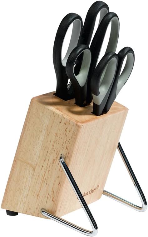 Kitchen Craft Three Piece Scissor Set And Block With Stand