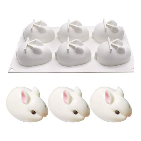 3d Easter Silicone Molds 6 Cavity Bunny Mold Cake Baking Mold Chocolate
