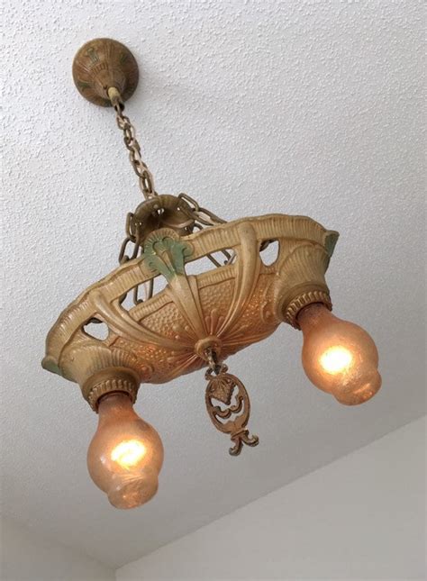 Antique Hanging Ceiling Light Fixture C1930 S Restored Lincoln