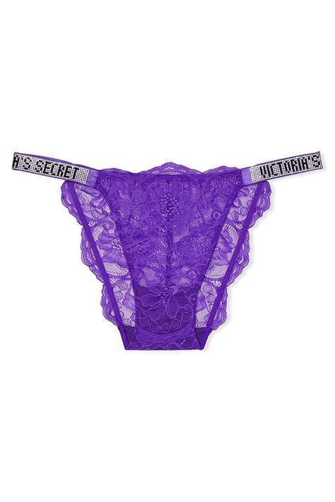 Buy Victorias Secret Bright Violet Purple Lace Shine Strap Bikini Panty From The Victorias