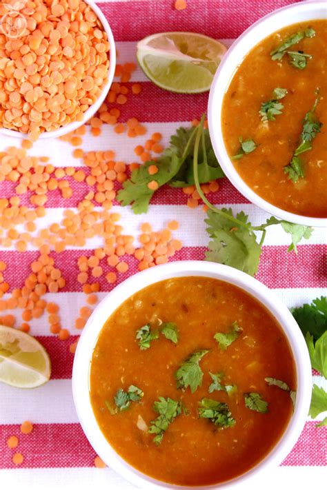 Vegan Red Lentil Curry Soup Masoor Dal Recipe
