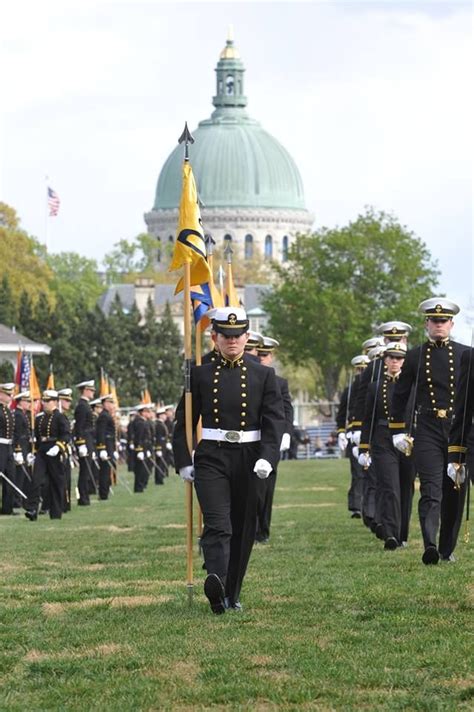 Annapolis Maryland Midshipmen Marching On Parade Ground United