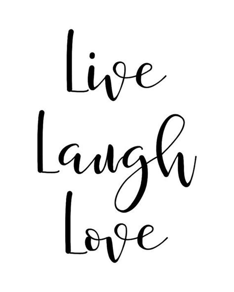 Printable Wall Art Quote Live Laugh Love Typography
