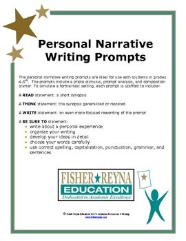 You are also familiar with informal and formal letters. Test Formatted Personal Narrative Writing Prompts by ...