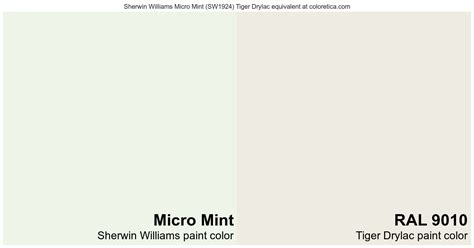 Sherwin Williams Micro Mint Tiger Drylac Equivalent Ral
