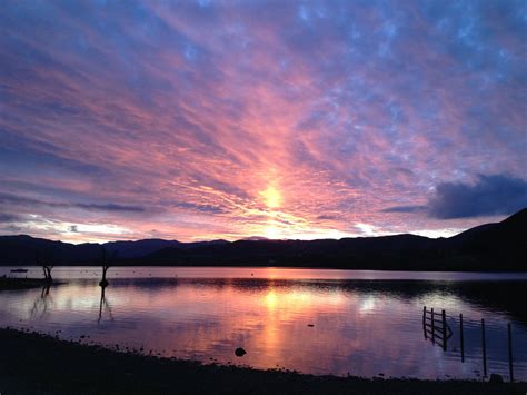 Sunset Over Ullswater Lake District Beautiful Lakes Best Sunset