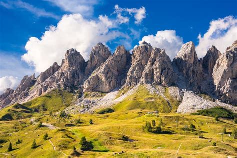 Gorgeous Dolomite Mountains In Italy A Famous Travel Destination Stock