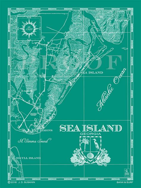 Map Of Sea Island Ga Custom Maps Bank And Surf