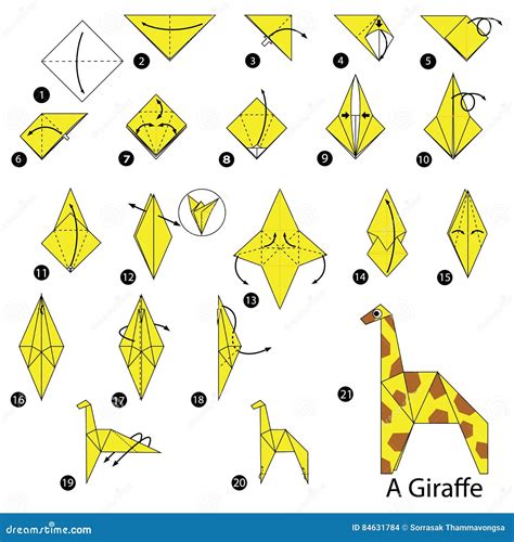 Instructions étape Par étape Comment Faire à Origami Une Girafe
