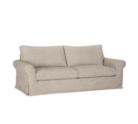 Pb Comfort Roll Arm Slipcovered Sleeper Sofa Box Edge Polyester