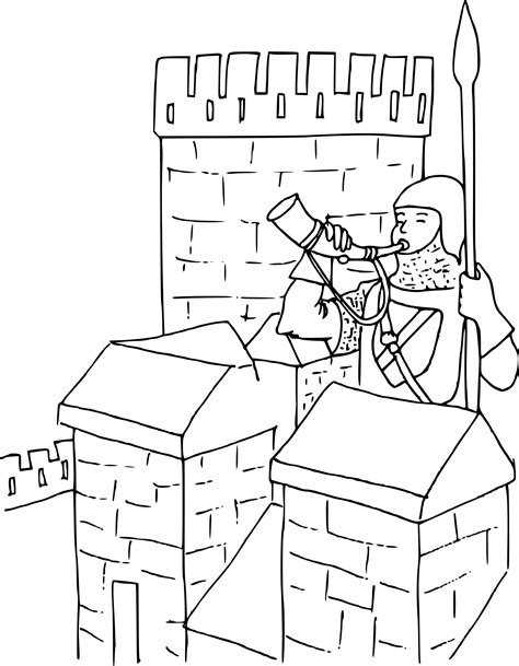 Coloriage château fort à imprimer
