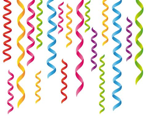 Party Streamers Birthday Card Or Celebration Vector Banner ⬇ Vector