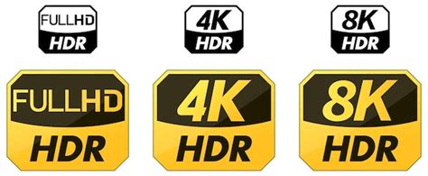 Premium Vector Set Of Yellow And Black Hdr Icons Hd 4k And 8k Version