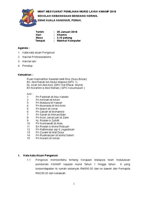 We are a sharing community. Minit Mesyuarat Kwamp 2018