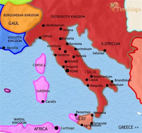Map Of Italy 500 Bce Greeks Etruscans And Early Rome Timemaps