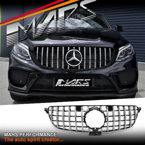 Chrome Black Amg Gt Style Front Bumper Bar Grille Grill For Mercedes