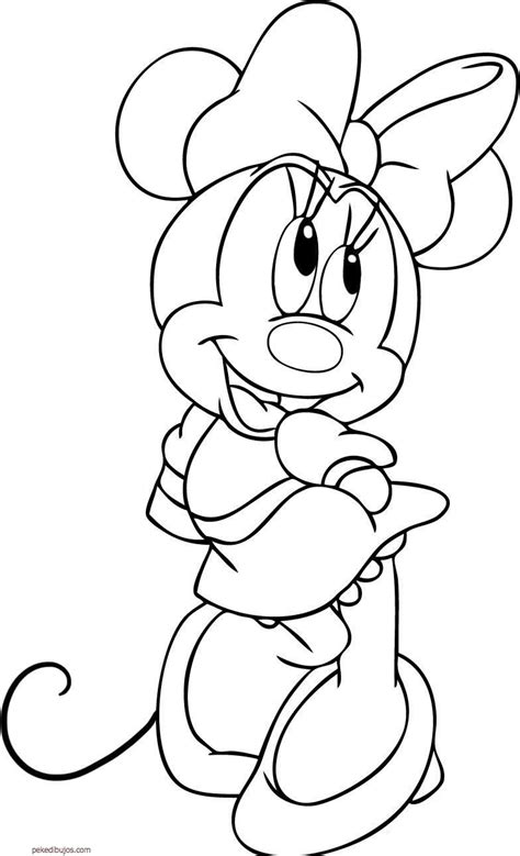 Ficha círculos para repasar y colorear niños figuras. Dibujos de Minnie para colorear