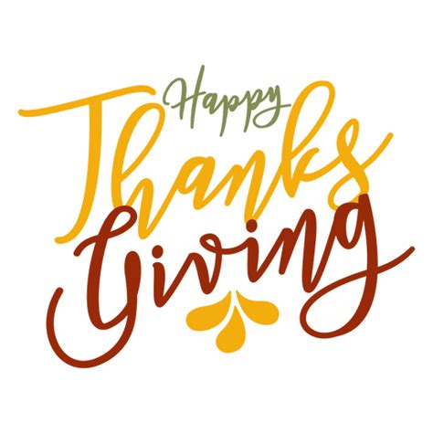 Happy Thanksgiving Greetings Badge Transparent Png Clipartix