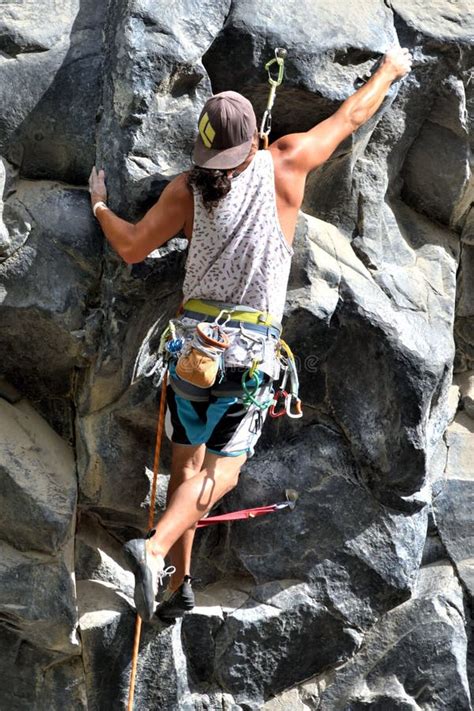 Rock Climbing Man Editorial Stock Image Image Of Exercise 90697669