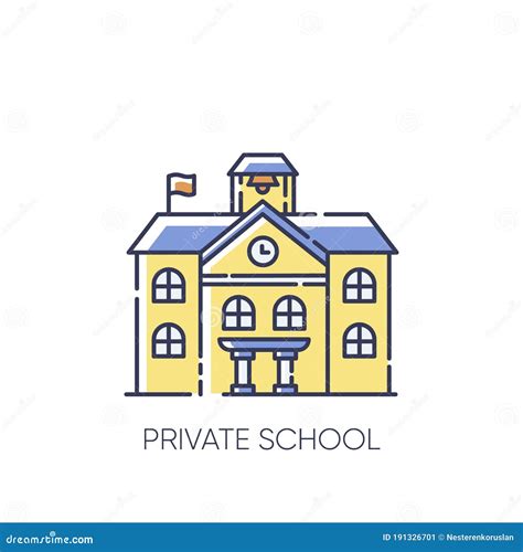 Private School Rgb Color Icon Stock Vector Illustration Of Isolated