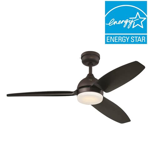 Installing a ceiling fan to save energy. GE Morgan 54 in. LED Indoor/Outdoor Bronze Ceiling Fan ...
