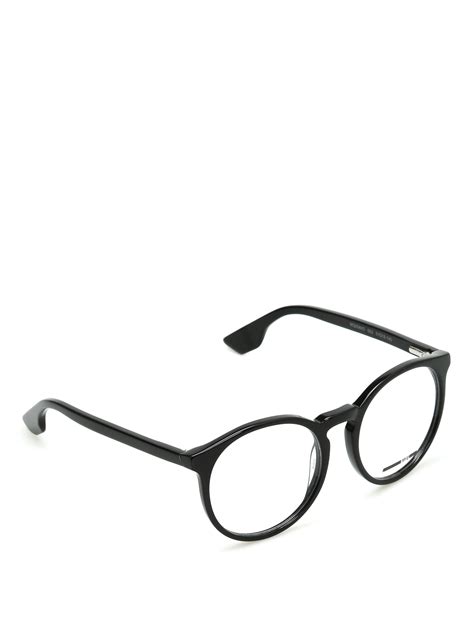 mcq black frame round glasses glasses mcqmcqueenmq0040o003