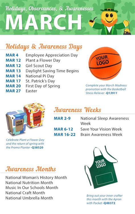 Holidays And Awareness Dates In March Plan Your Promotions National