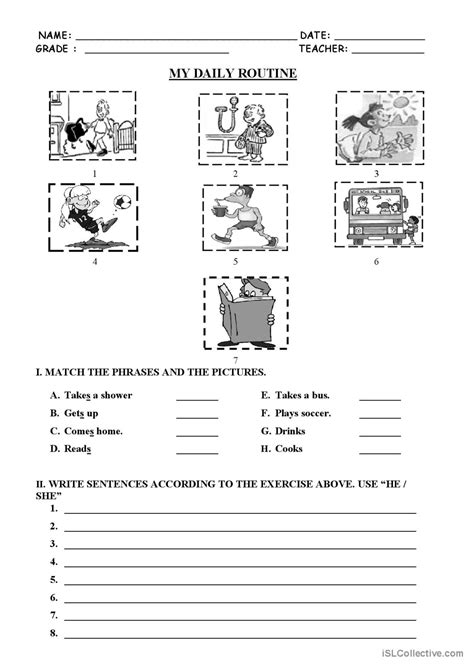 My Daily Routine English Esl Worksheets Pdf And Doc