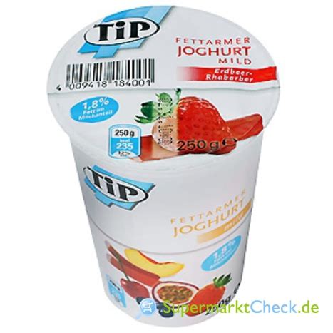 Tip Fettarmer Joghurt Mild Erdbeer Rhabarber 1 8 Fett Preis