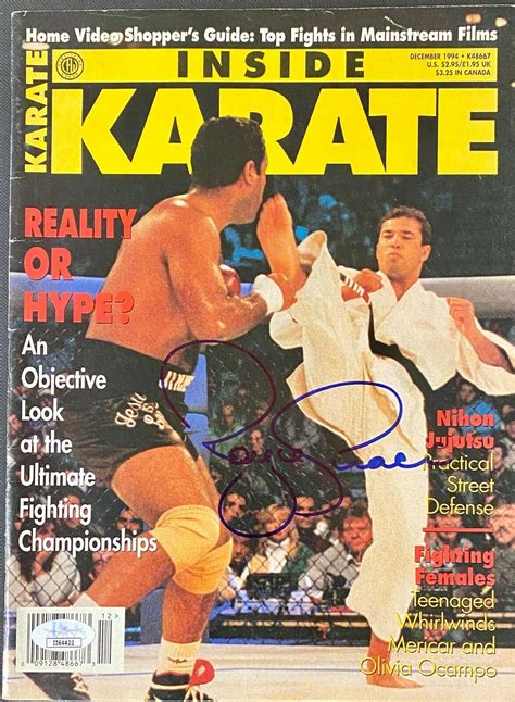 Royce Gracie Signed Autographed Mma Inside Karate Magazine Jsa Authentic 14 Fiterman Sports Group