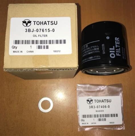 Genuine Tohatsu Oil Filter And Sump Bung Washer 15 20hp 25 30hp 4 Stroke