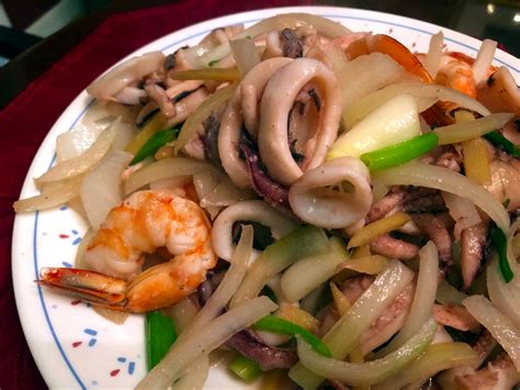 Chinese Seafood Stir Fry With Shrimp And Squid Oh Snap Lets Eat