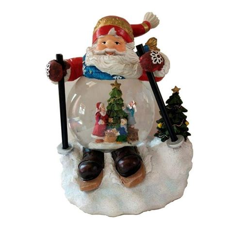 Elegantoss 100mm Polyresin Christmas Santa Musical Snow Globe Walmart