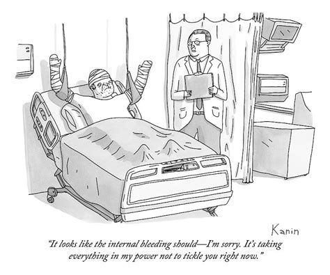 A Doctor In A Hospital Addresses His Patient Drawing By Zachary Kanin