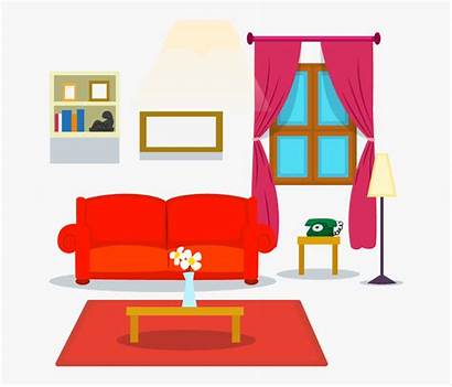 Cartoon Living Ruang Tamu Gambar Sofa Couch
