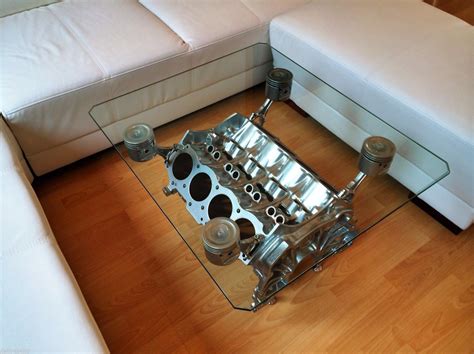V8 Table Car Furniture Car Part Furniture Engine Coffee Table