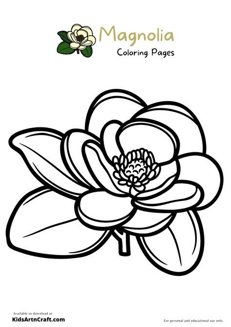 Magnolia Coloring Pages For Kids Free Printables Kids Art And Craft